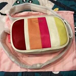 Kate Spade multi astrid stripe medium camera bag!